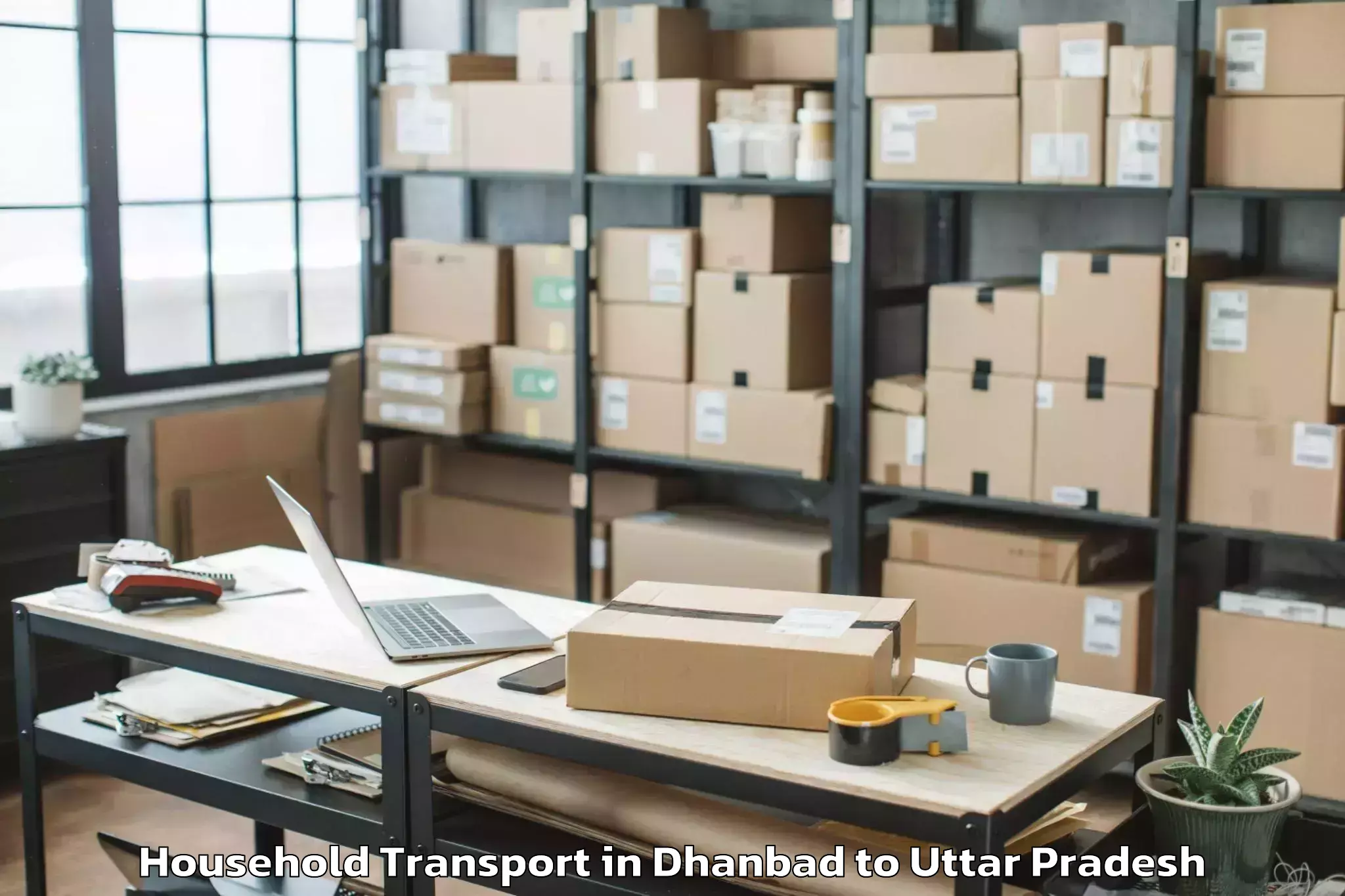 Reliable Dhanbad to Lulu Mall Lucknow Household Transport